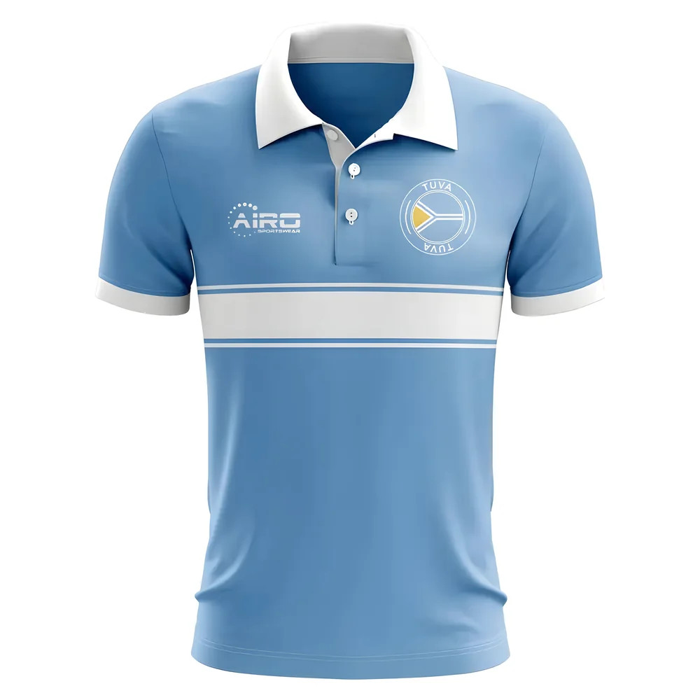 Tuva Concept Stripe Polo Shirt (Sky) Polyester Psg Made By: Airo Sportswear Men's Sky Blue 4XL
