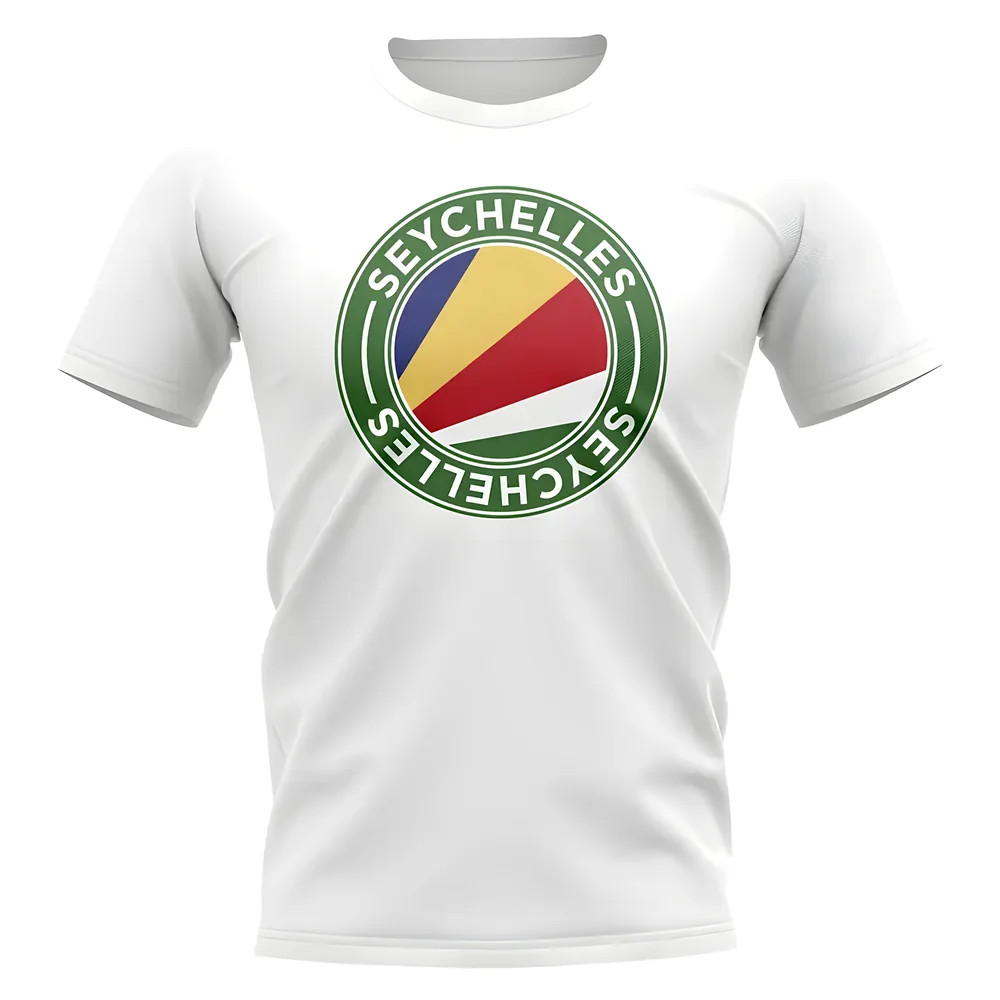 Seychelles Football Badge T-Shirt (White) Polyester Uksoccershop Men's White Large