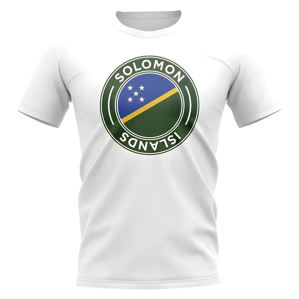 Solomon Islands Football Badge T-Shirt (White) Polyester Uksoccershop Men's White Xxl