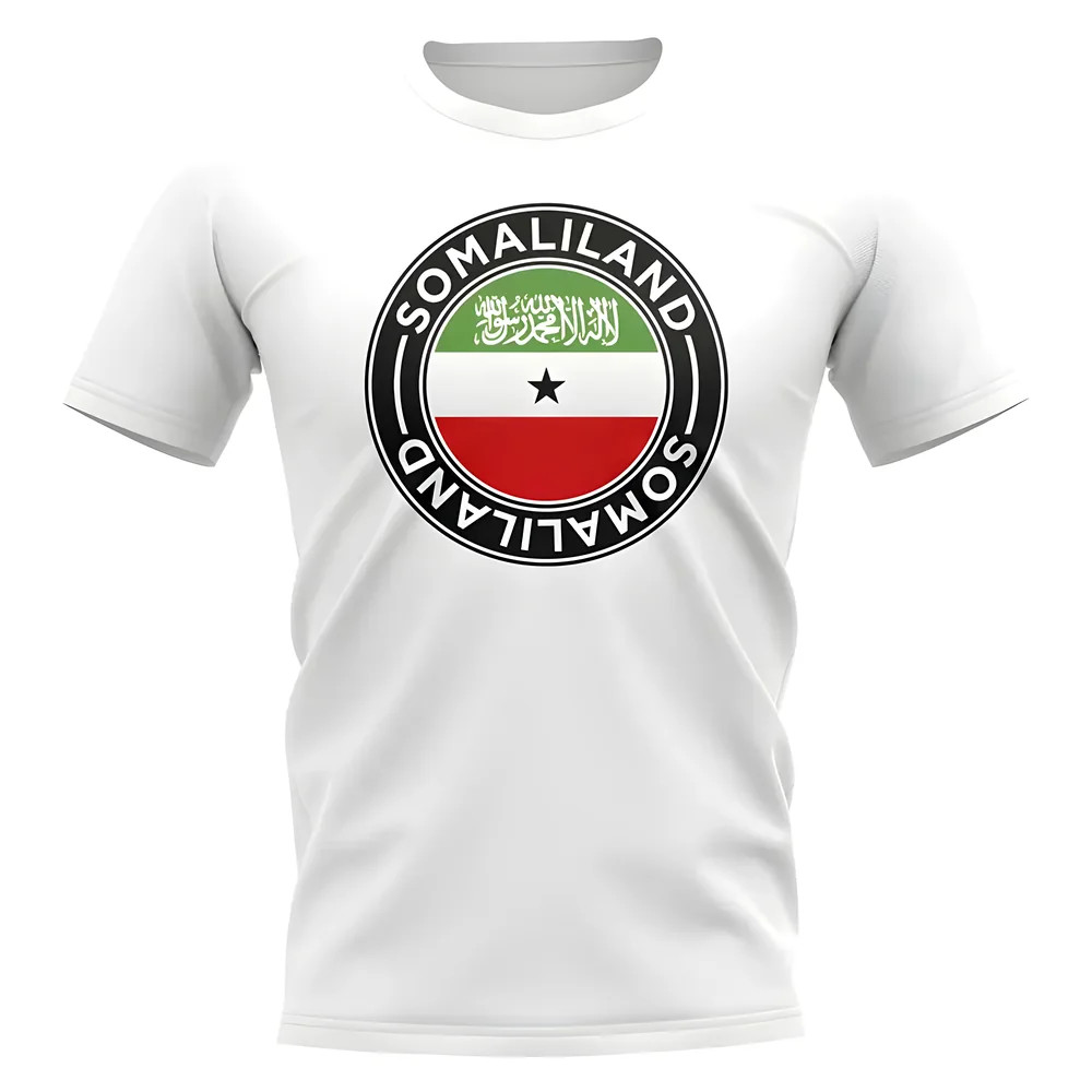 Somaliland Football Badge T-Shirt (White) Polyester Somalia Uksoccershop Men's White Extra Large