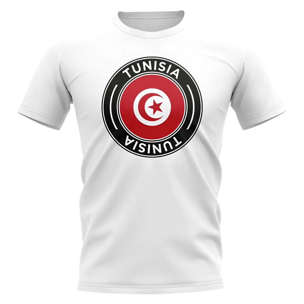 Click to view product details and reviews for Tunisia Football Badge T Shirt White.