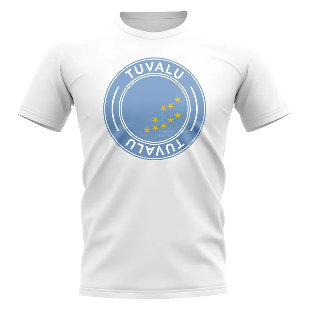 Tuvalu Football Badge T-Shirt (White) Polyester Newcastle Uksoccershop Men's White Extra Large