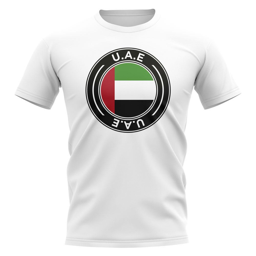 Uae Football Badge T-Shirt (White) Polyester United Arab Emirates Uksoccershop Men's White Xxl