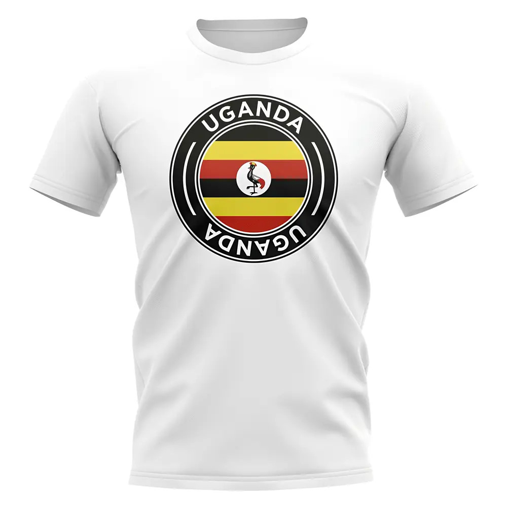 Uganda Football Badge T-Shirt (White) Polyester Uksoccershop Men's White Extra Small
