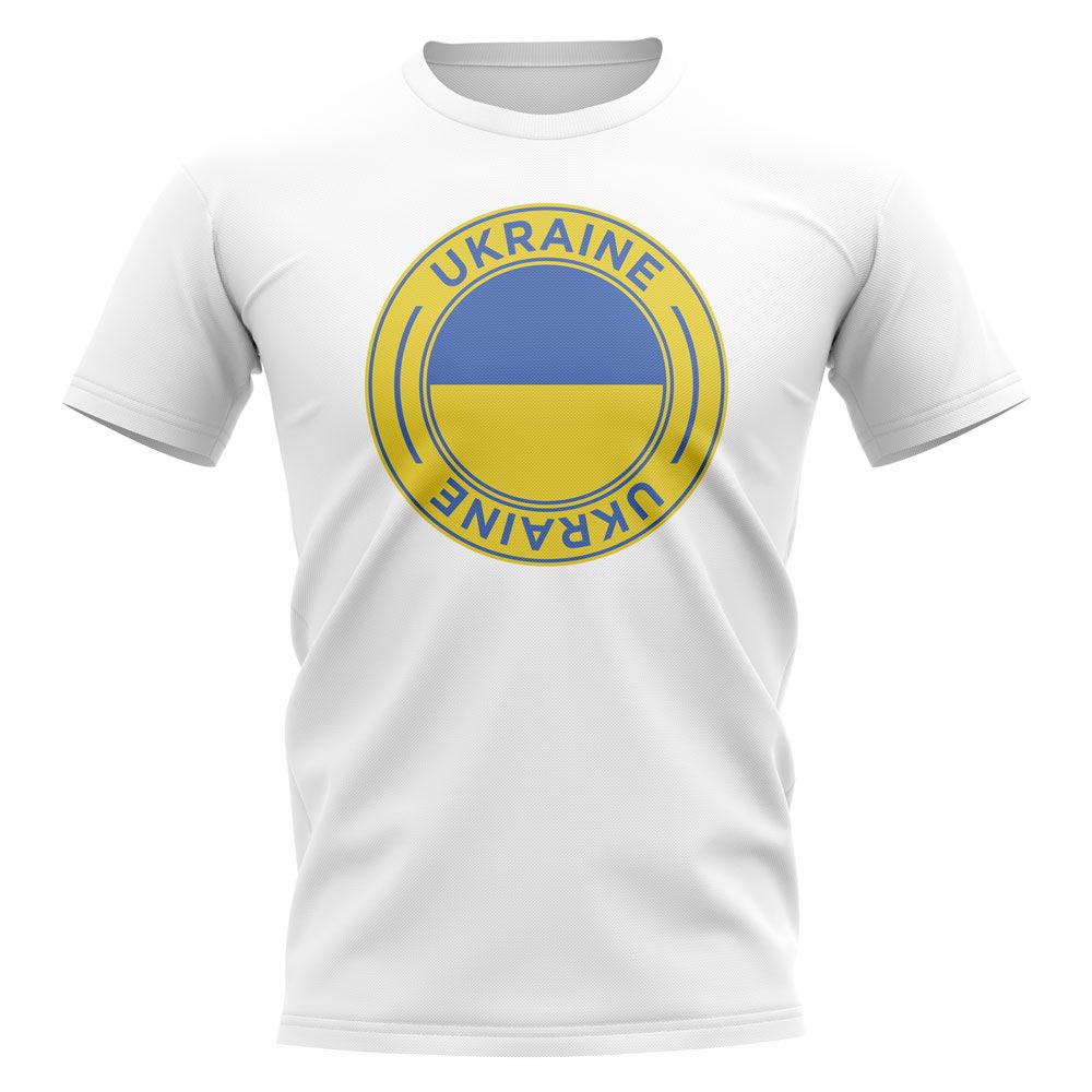 Click to view product details and reviews for Ukraine Football Badge T Shirt White.