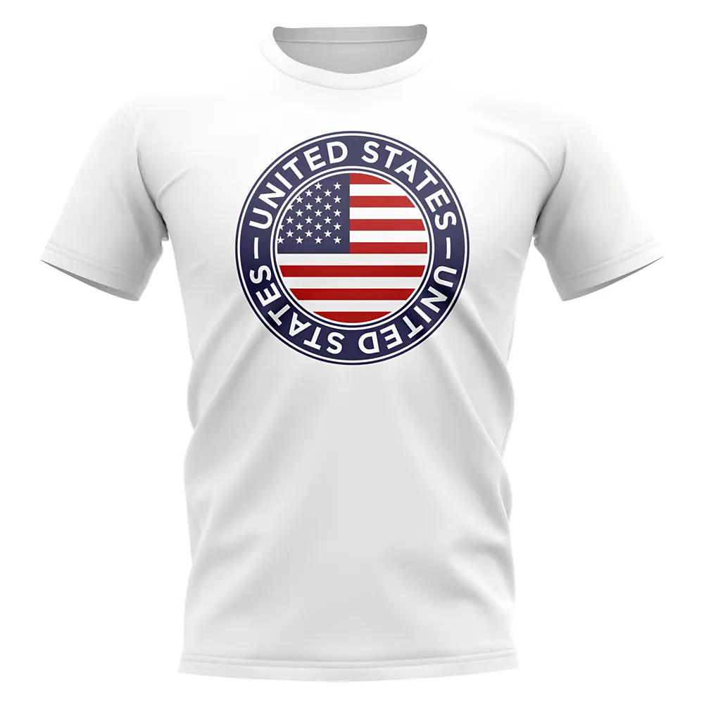 Usa Football Badge T-Shirt (White) Polyester Uksoccershop Men's White Xxl