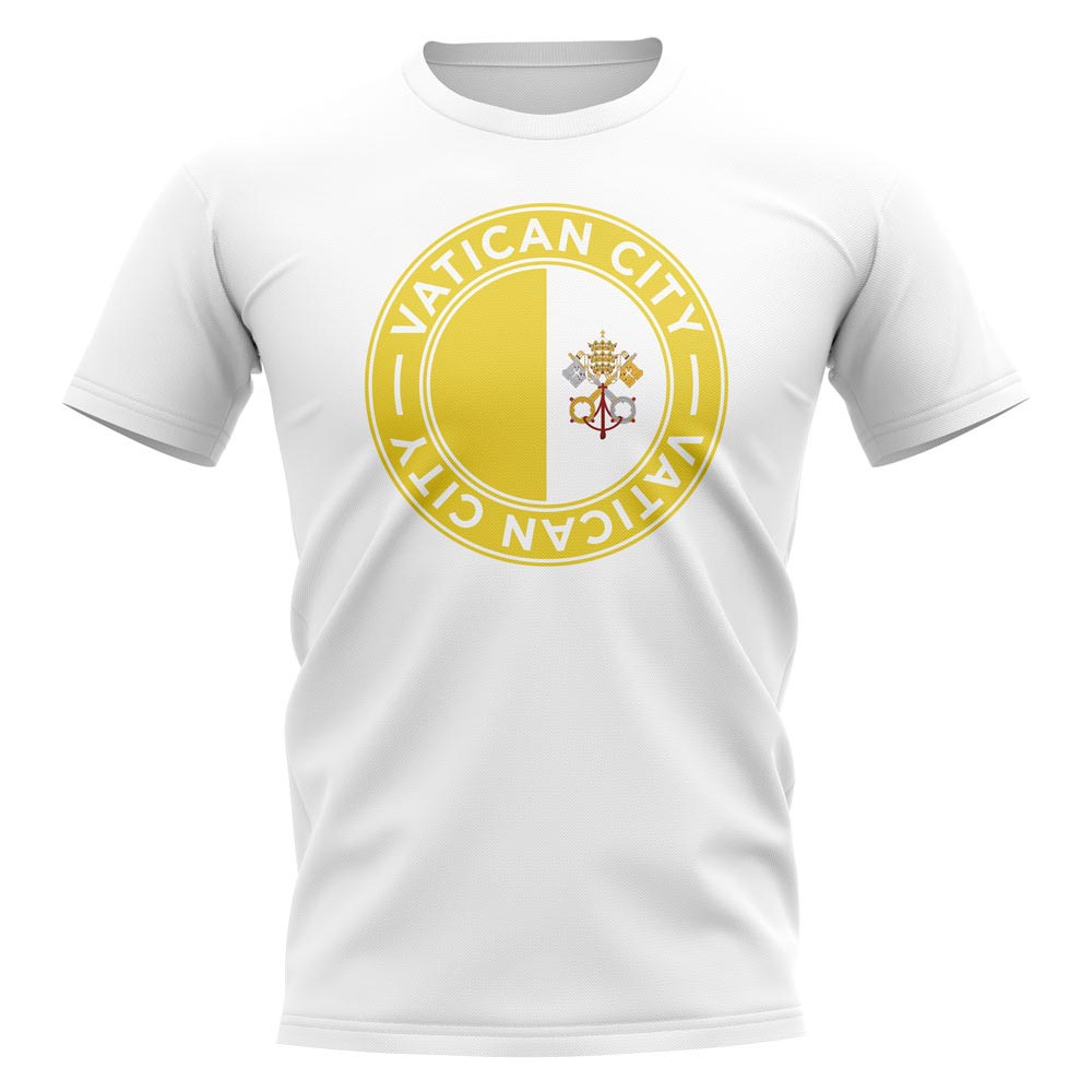 Click to view product details and reviews for Vatican City Football Badge T Shirt White.