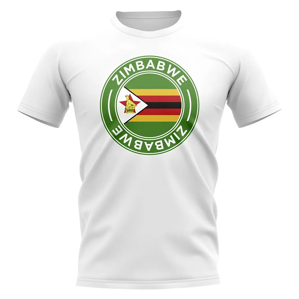 Zimbabwe Football Badge T-Shirt (White) Polyester Uksoccershop Men's White Large