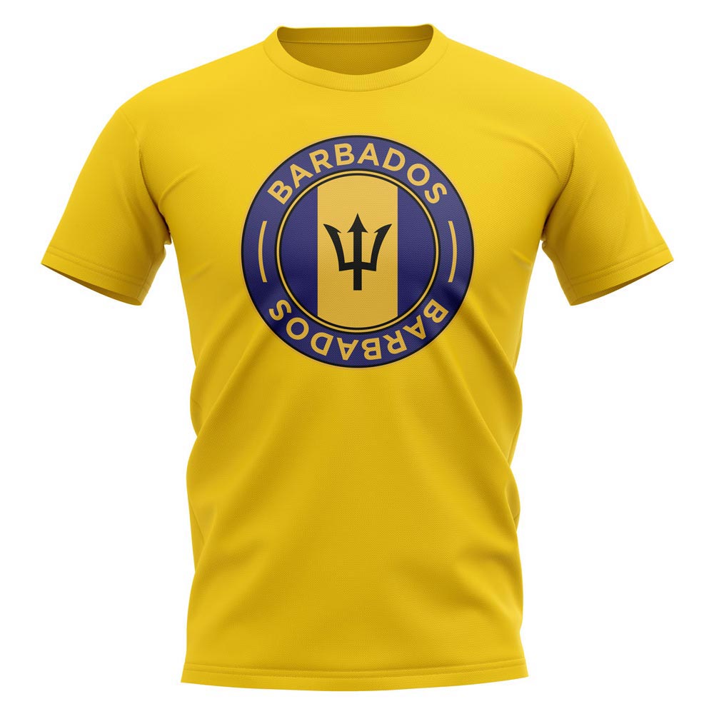 Click to view product details and reviews for Barbados Football Badge T Shirt Yellow.