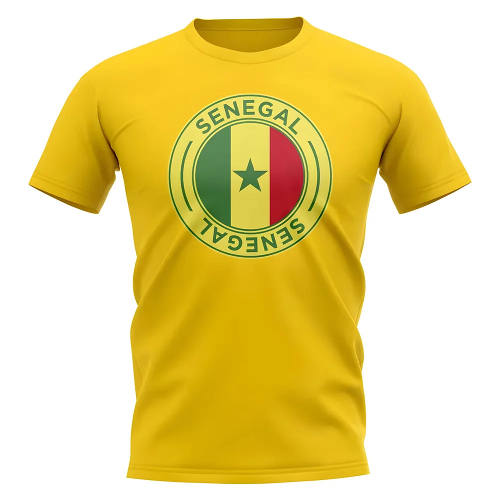Senegal Football Badge T-Shirt (Yellow) Polyester Uksoccershop Men's Yellow Medium