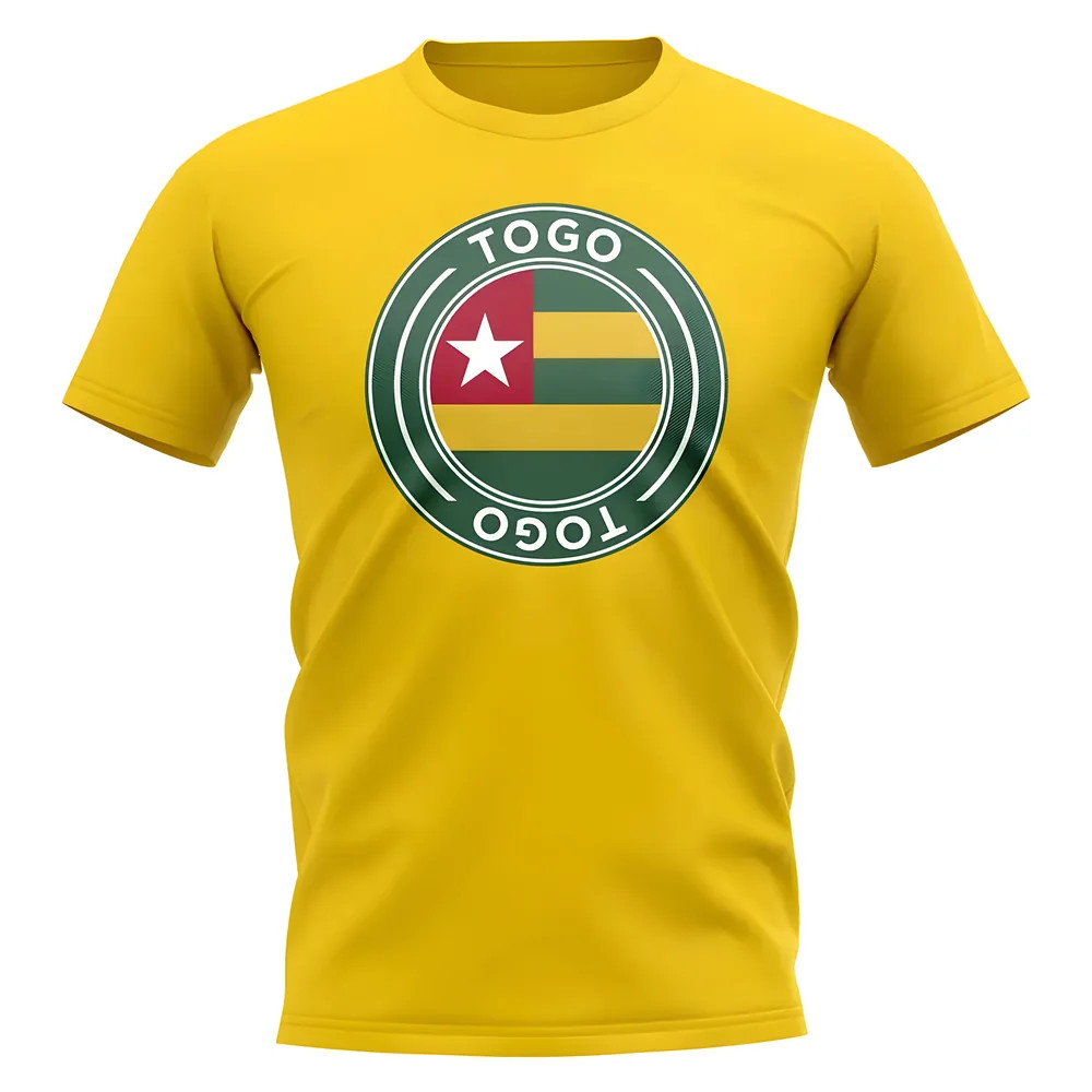 Togo Football Badge T-Shirt (Yellow) Polyester Uksoccershop Men's Yellow Extra Large