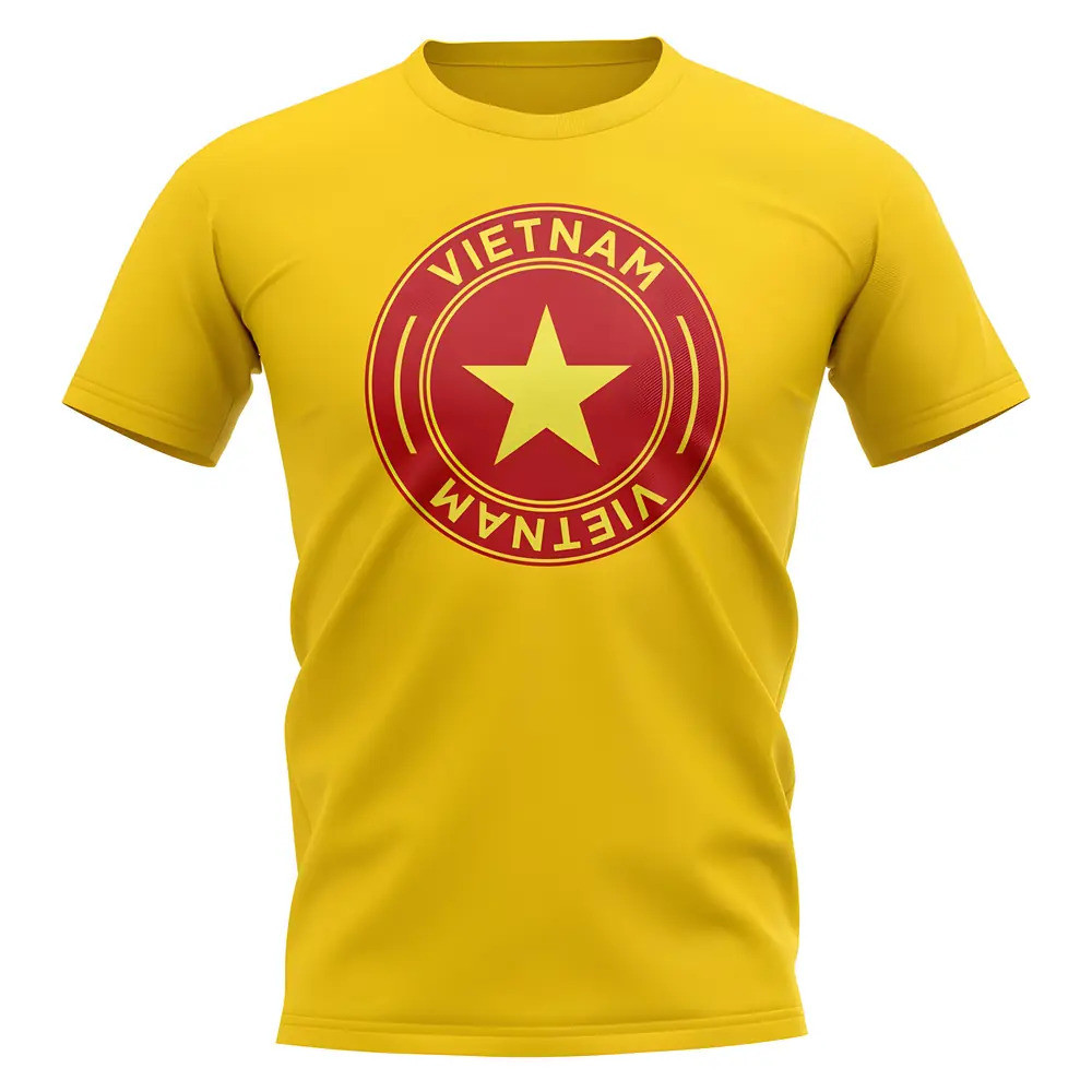Vietnam Football Badge T-Shirt (Yellow) Polyester Uksoccershop Men's Yellow Xxl