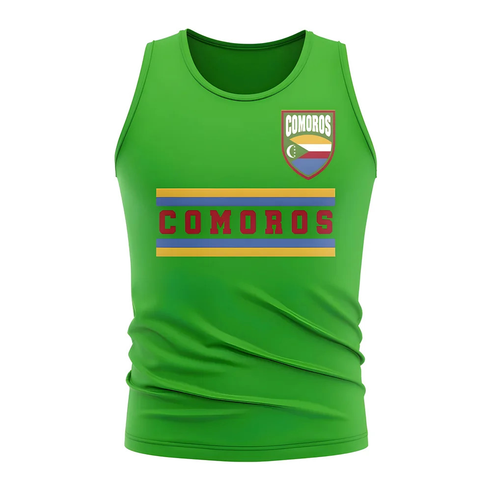 Comoros Core Football Country Sleeveless Tee (Green) Polyester Uksoccershop Men's Green Extra Small