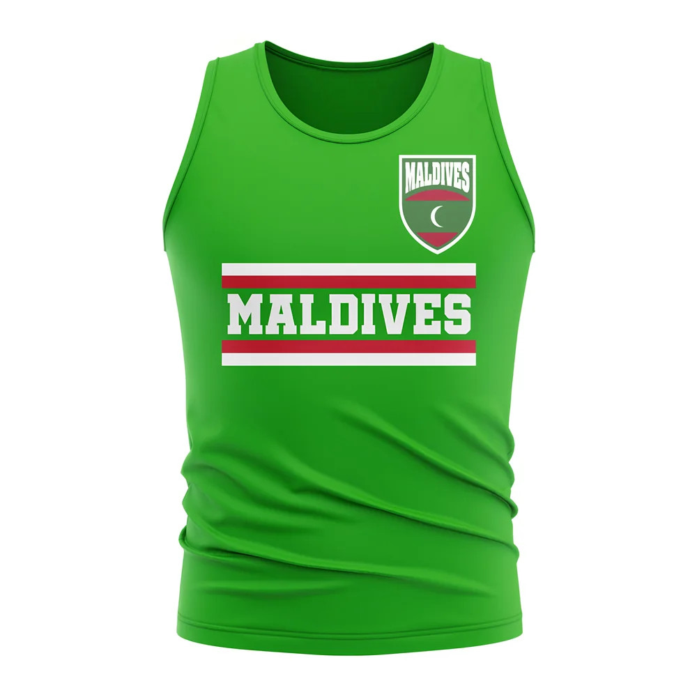 Maldives Core Football Country Sleeveless Tee (Green) Polyester Uksoccershop Men's Green Medium