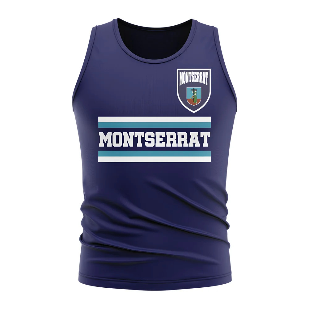 Montserrat Core Football Country Sleeveless Tee (Navy) Polyester Uksoccershop Men's Navy Small