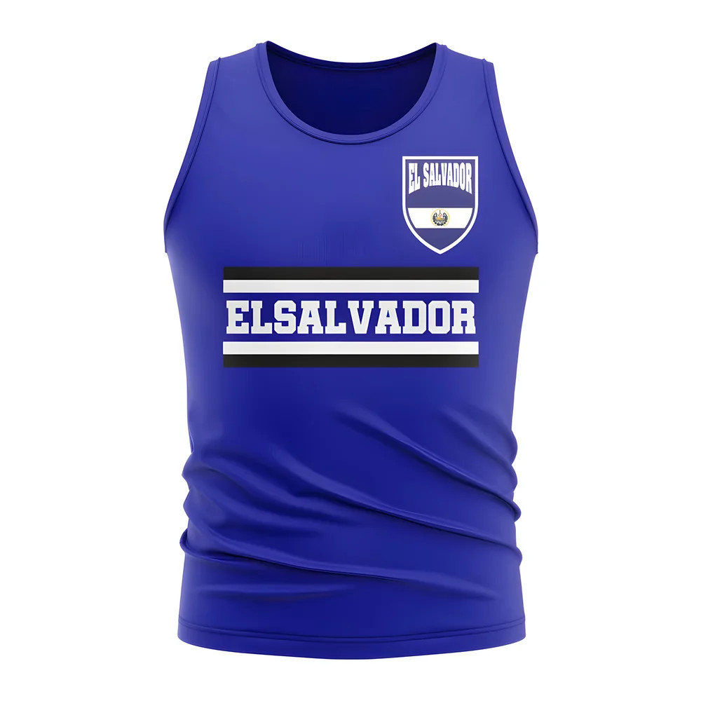 El Salvador Core Football Country Sleeveless Tee (Royal) Polyester Azerbaijan Uksoccershop Men's Blue Xxl
