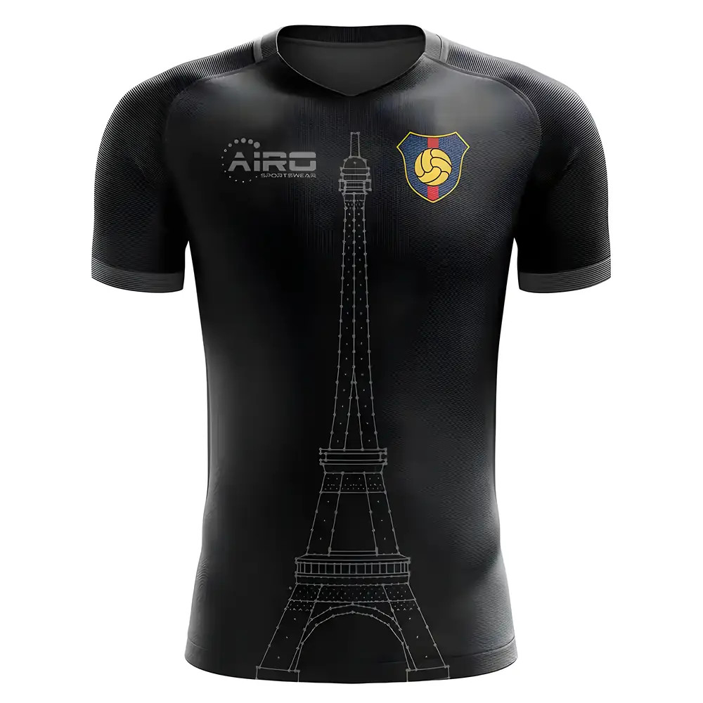 '25-'26 Paris Tower Concept Football Shirt Polyester Psg Made By: Airo Sportswear Men's Black 4XL