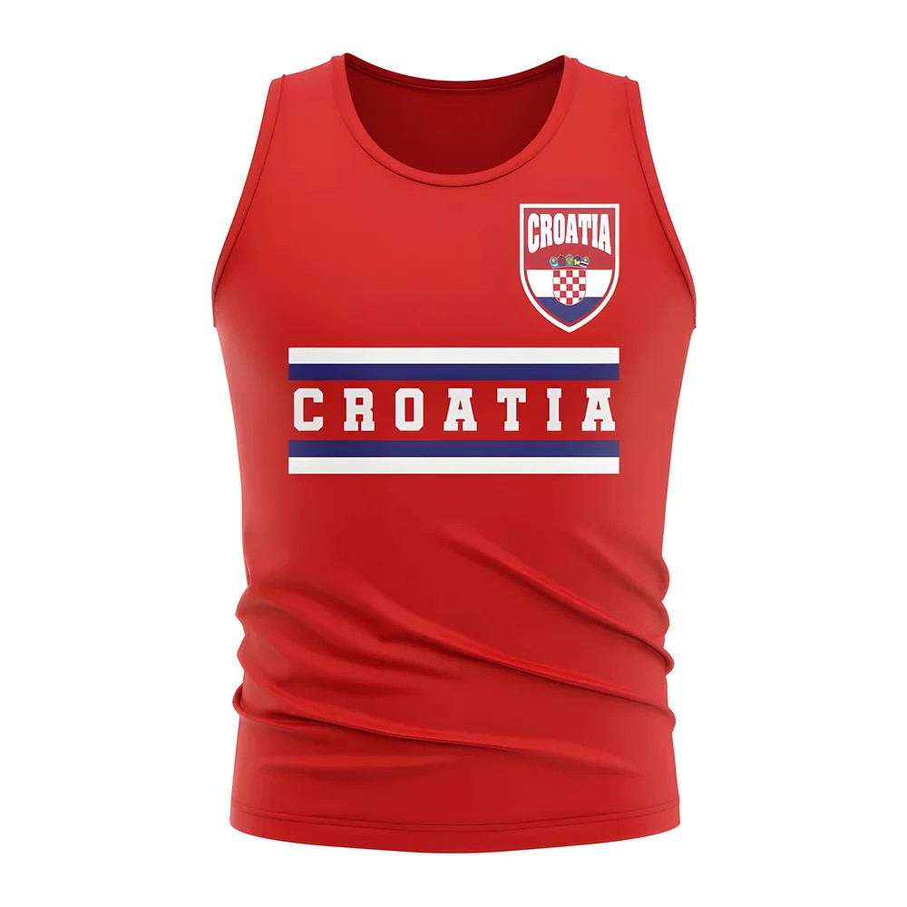 Croatia Core Football Country Sleeveless Tee (Red) Polyester Uksoccershop Men's Red Xxl