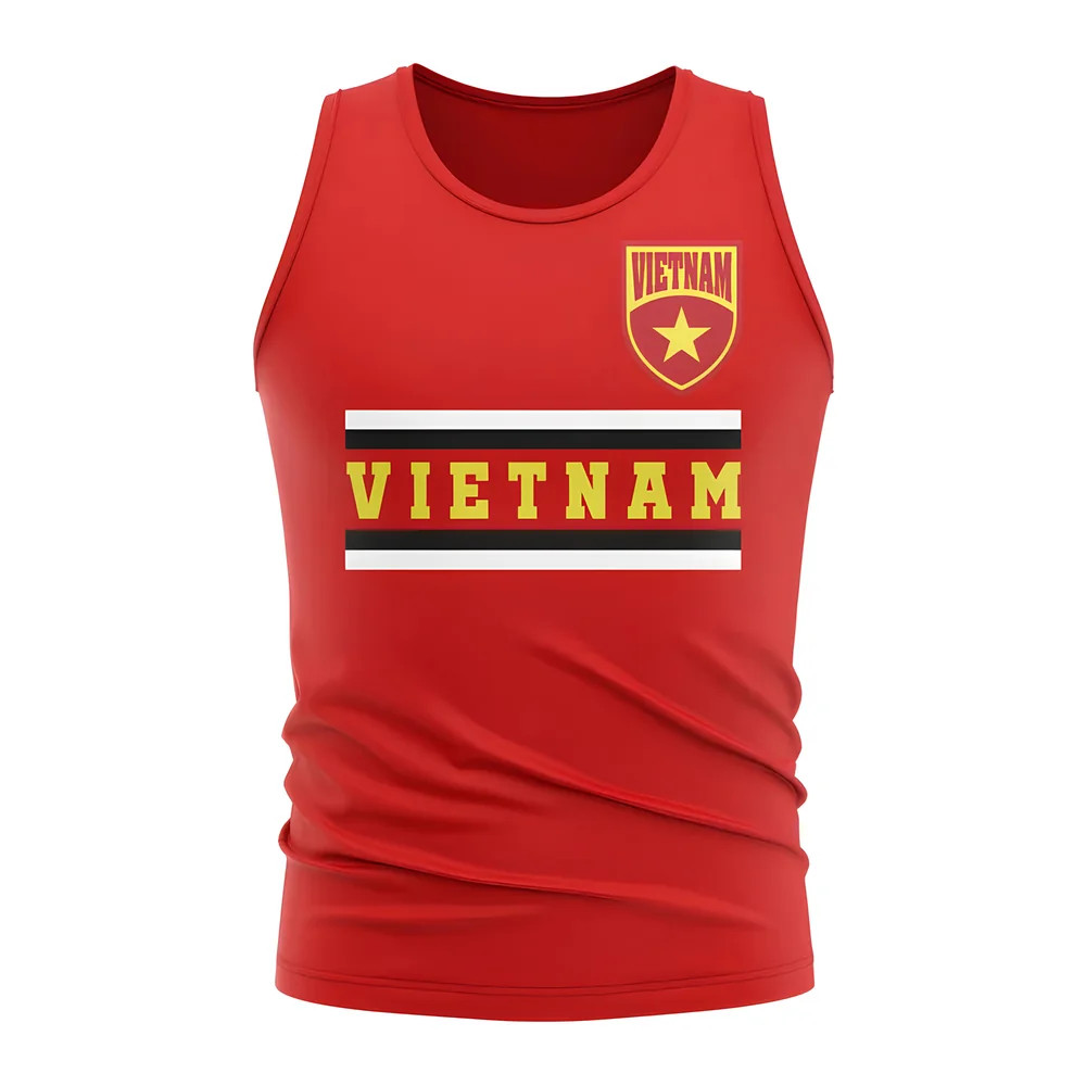 Vietnam Core Football Country Sleeveless Tee (Red) Polyester Uksoccershop Men's Red Extra Large