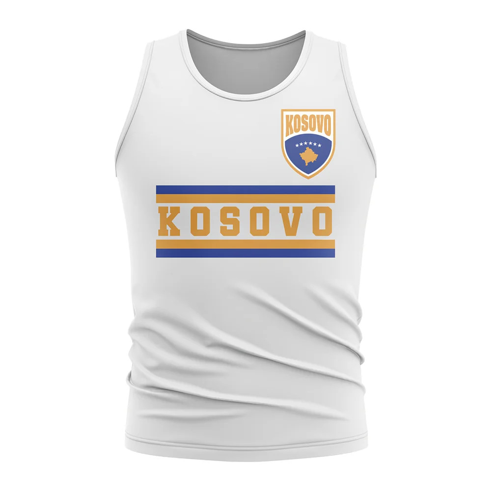 Click to view product details and reviews for Kosovo Core Football Country Sleeveless Tee White.