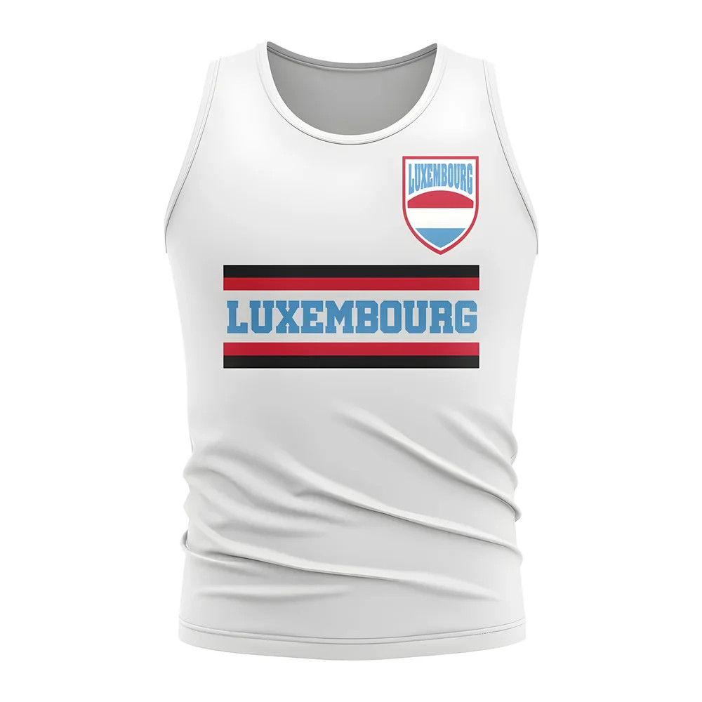 Luxembourg Core Football Country Sleeveless Tee (White) Polyester Uksoccershop Men's White Medium