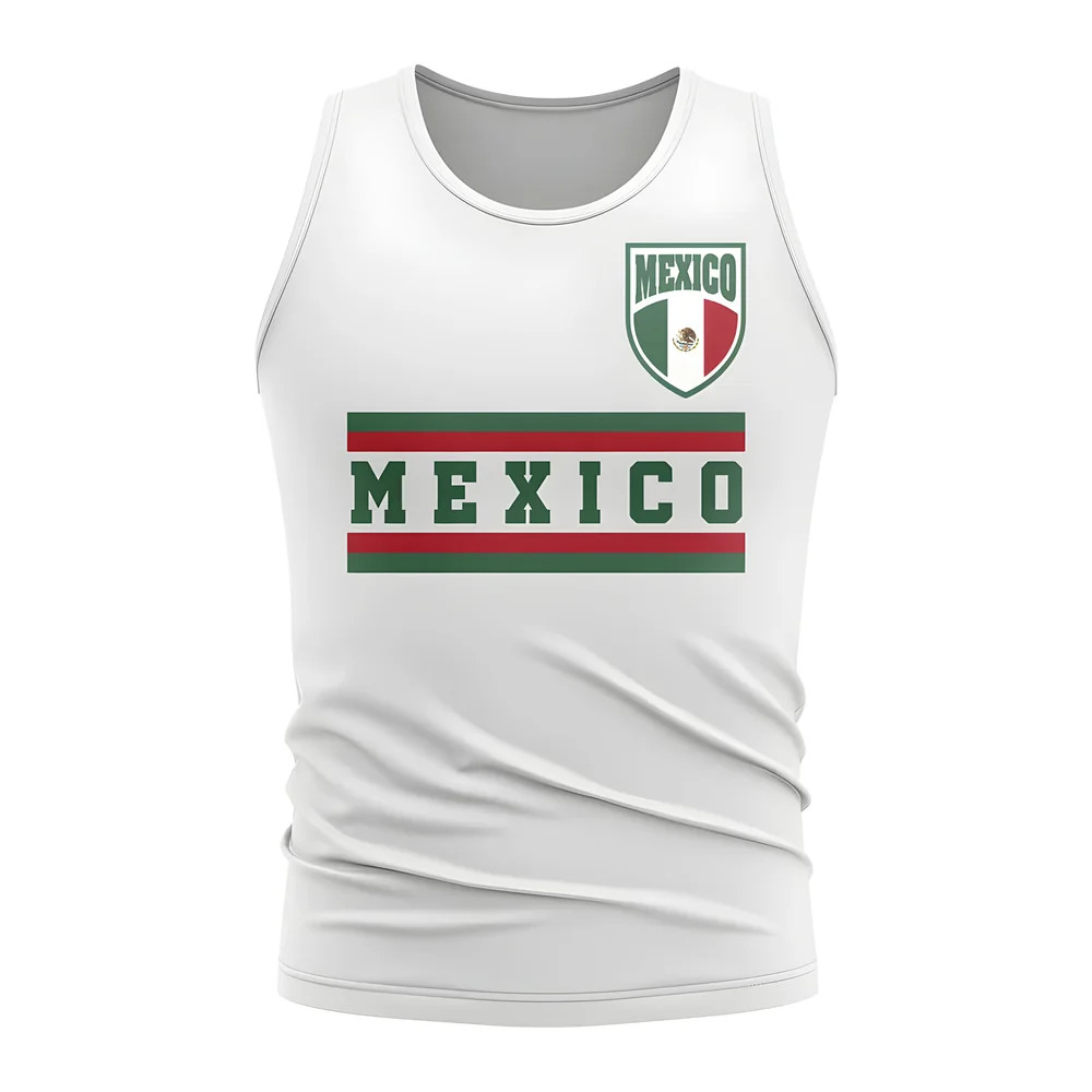 Mexico Core Football Country Sleeveless Tee (White) Polyester Uksoccershop Men's White Xxl