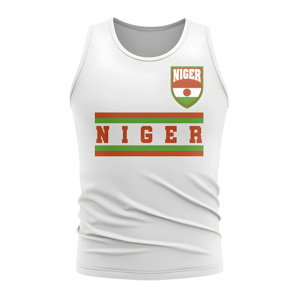 Niger Core Football Country Sleeveless Tee (White) Polyester Uksoccershop Men's White Extra Large