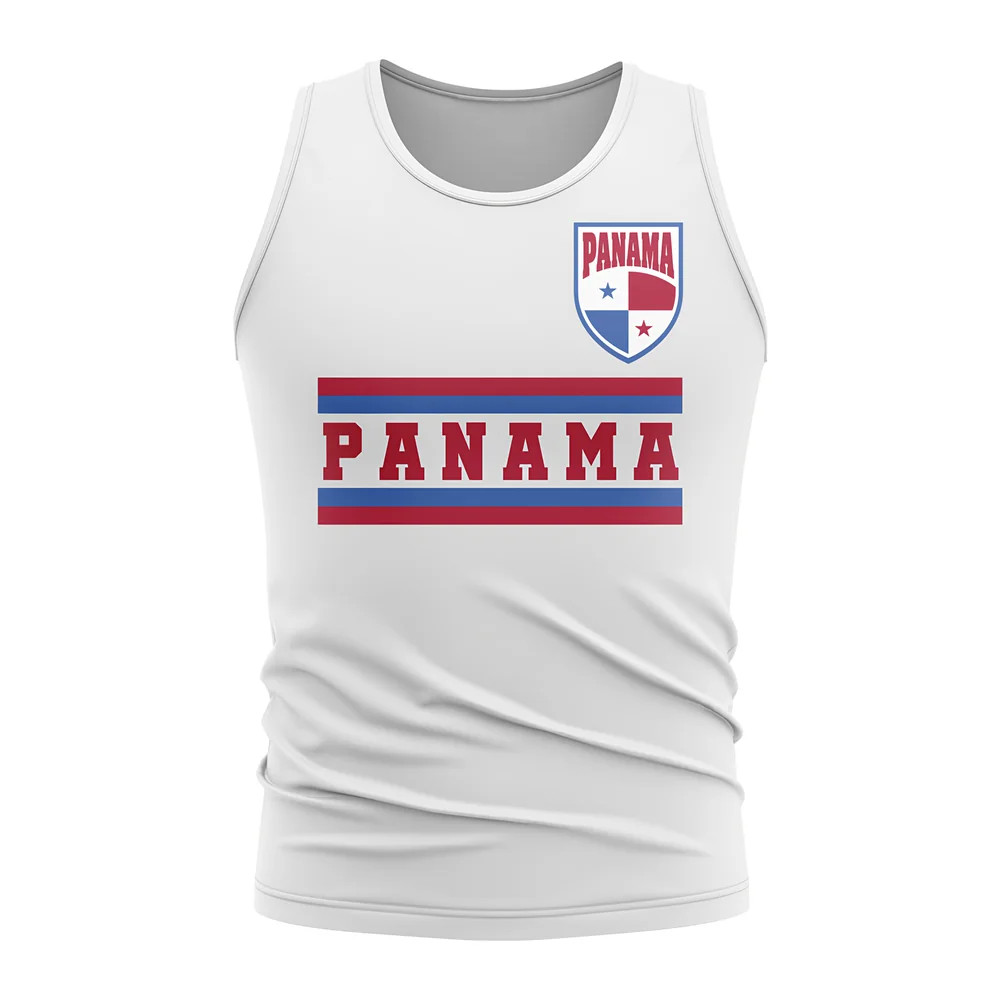 Panama Core Football Country Sleeveless Tee (White) Polyester Uksoccershop Men's White Large