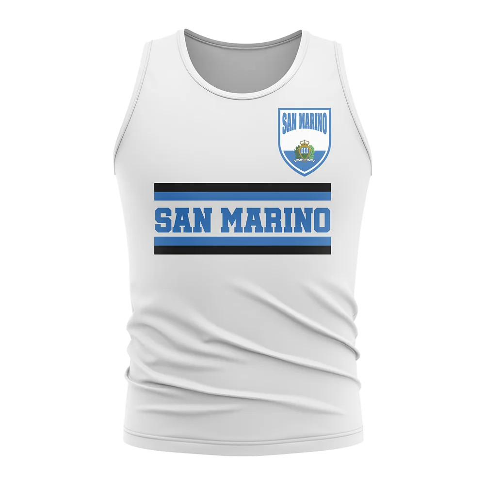 San Marino Core Football Country Sleeveless Tee (White) Polyester Uksoccershop Men's White Xxl