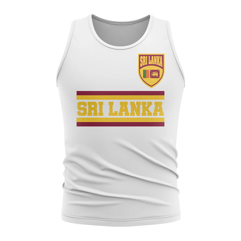 Sri Lanka Core Football Country Sleeveless Tee (White) Polyester Uksoccershop Men's White Xxl