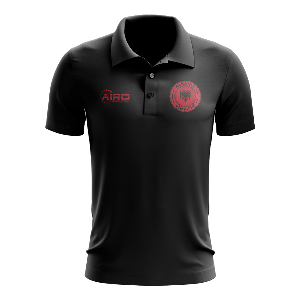 Click to view product details and reviews for Albania Football Polo Shirt Black.