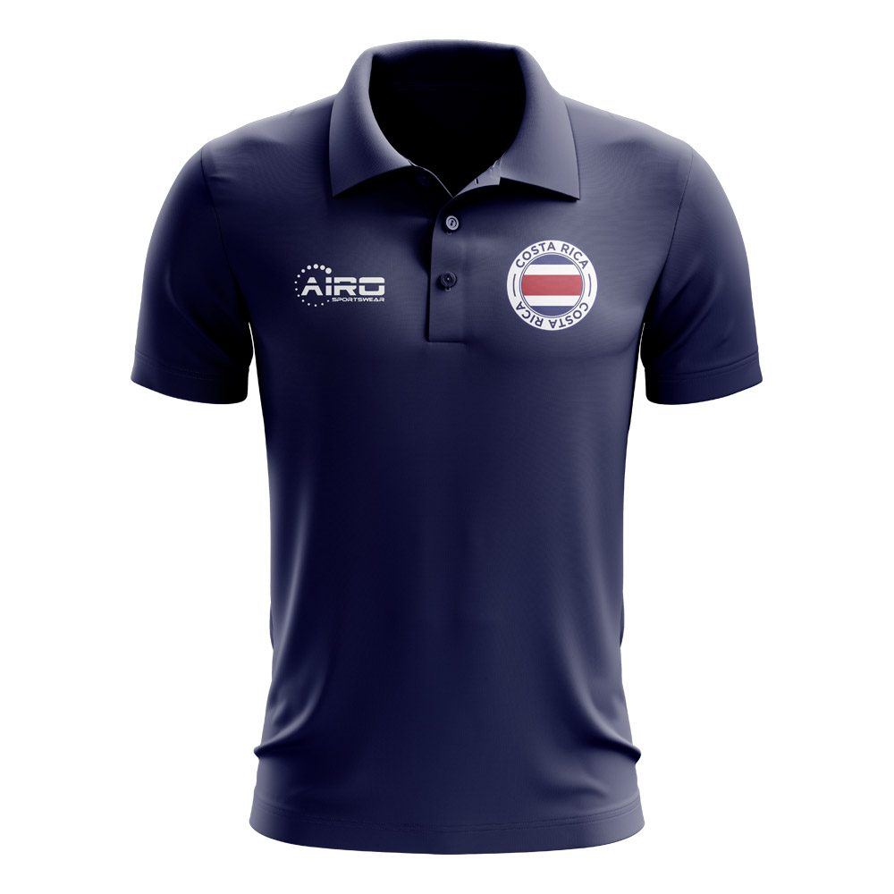 Click to view product details and reviews for Costa Rica Football Polo Shirt Navy.