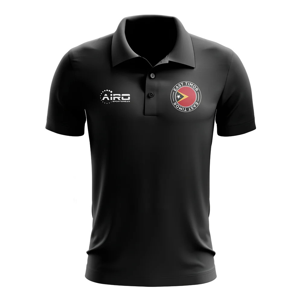 East Timor Football Polo Shirt (Black) Polyester Newcastle Uksoccershop Men's Black Medium