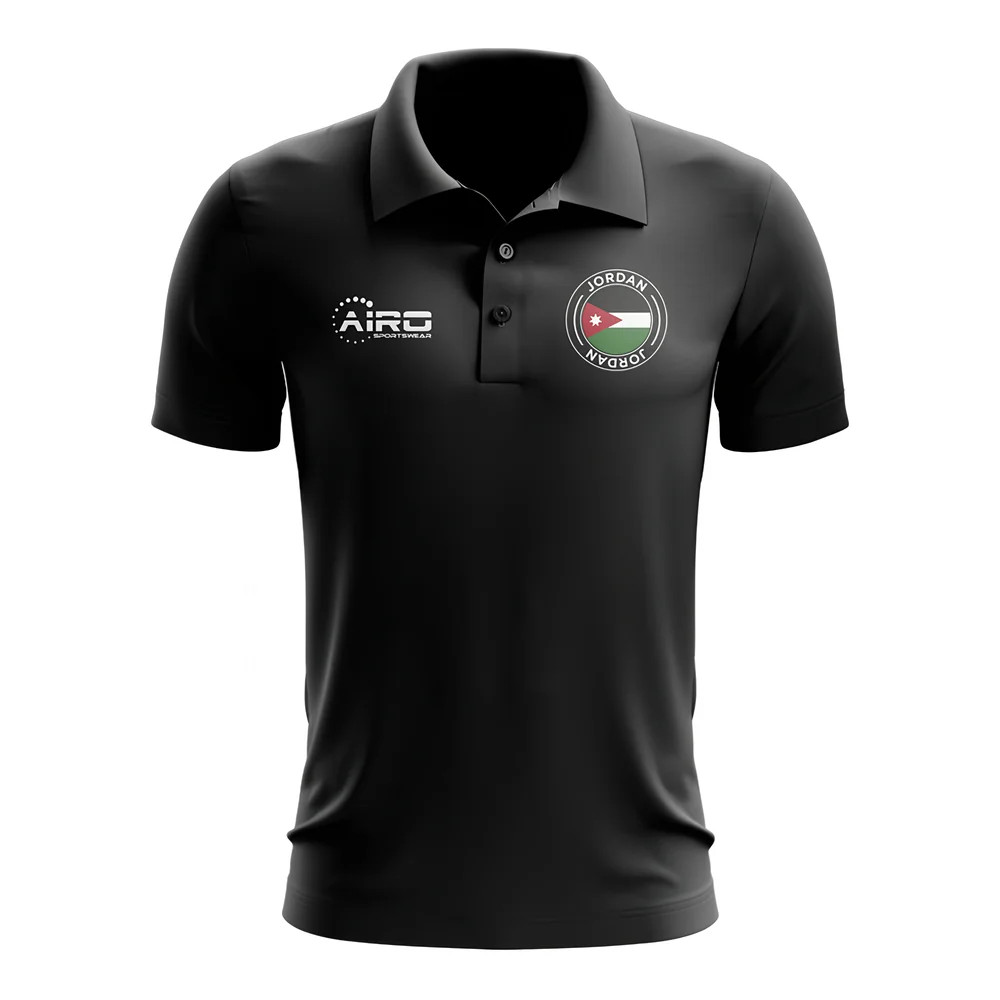 Jordan Football Polo Shirt (Black) Polyester Uksoccershop Men's Black Large