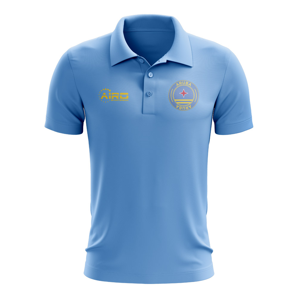 Click to view product details and reviews for Aruba Football Polo Shirt Sky.