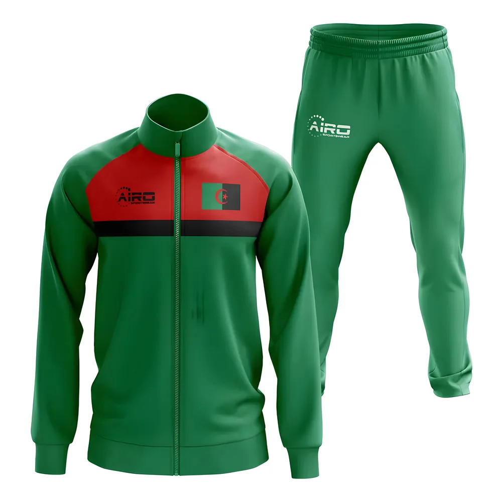Algeria Concept Football Tracksuit (Green) Polyester Made By: Airo Sportswear Men's Green Extra Small