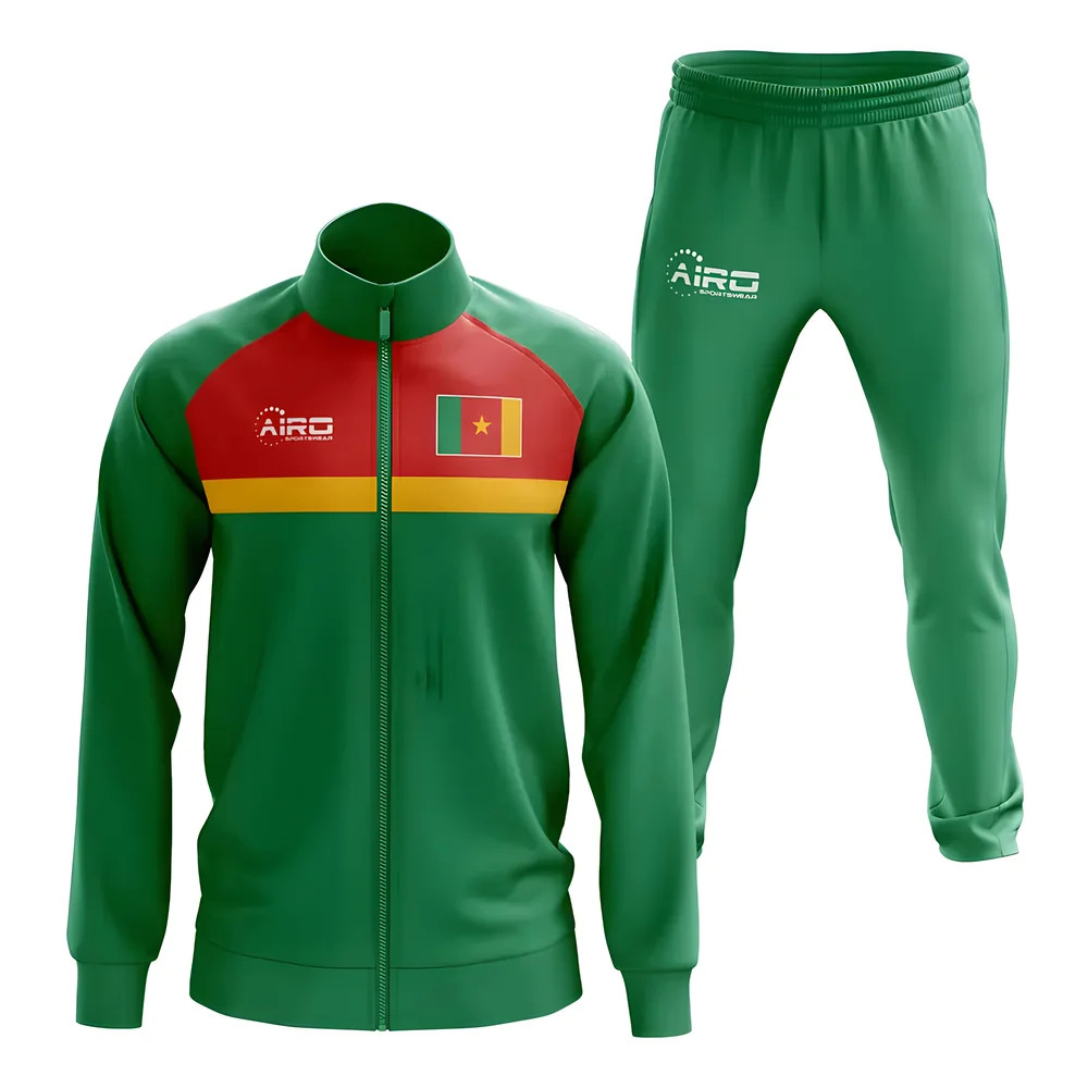 Cameroon Concept Football Tracksuit (Green) Polyester Made By: Airo Sportswear Men's Green 4XL