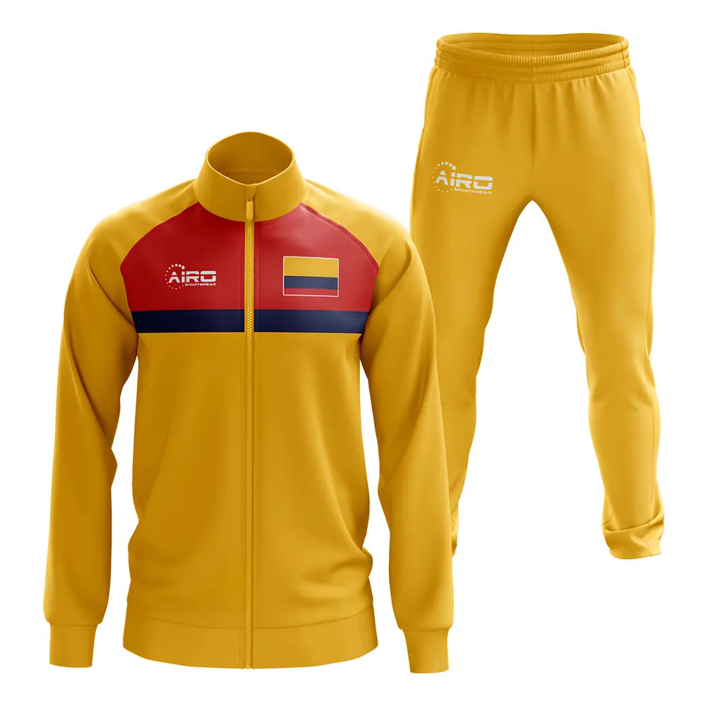 Colombia Concept Football Tracksuit (Yellow) Polyester Made By: Airo Sportswear Men's Yellow 4XL