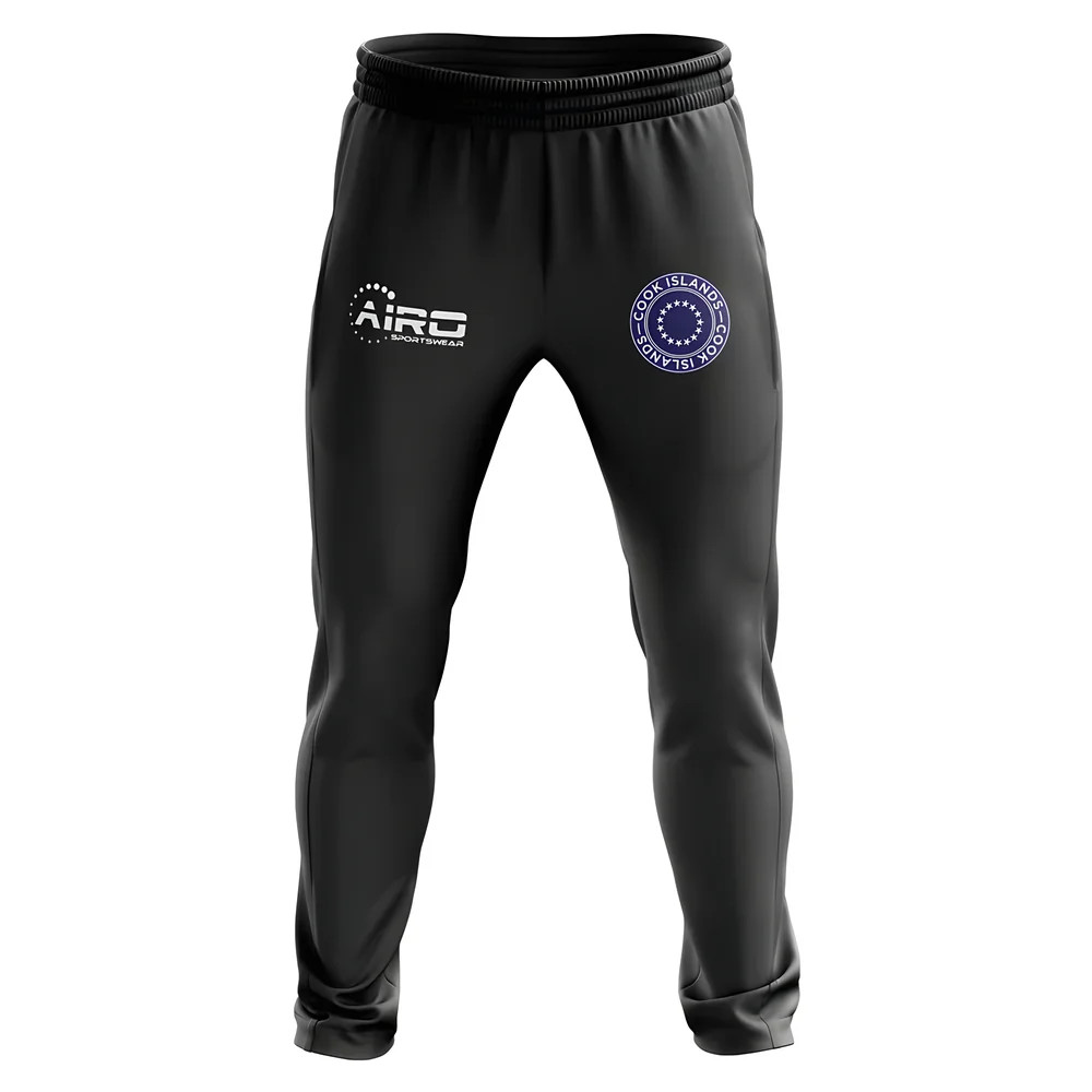 Cook Islands Concept Football Training Pants (Black) Polyester Made By: Airo Sportswear Men's Black 47-52 Waist