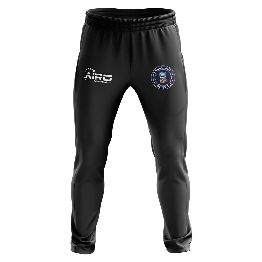 Falkland Islands Concept Football Training Pants (Black) Polyester Estonia Made By: Airo Sportswear Men's Black 47-52 Waist