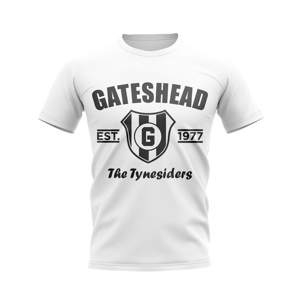 Gateshead Established Football T-Shirt (White) Polyester Aston Villa Uksoccershop Men's White Extra Small