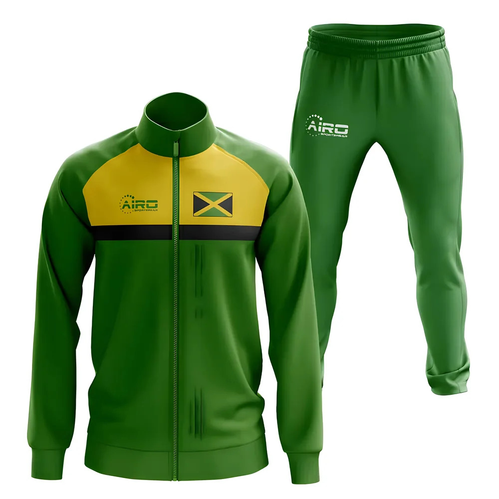 Jamaica Concept Football Tracksuit (Green) Polyester Made By: Airo Sportswear Men's Green 4XL