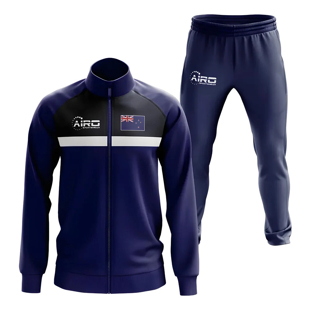 New Zealand Concept Football Tracksuit (Navy) Polyester Made By: Airo Sportswear Men's Navy 4XL