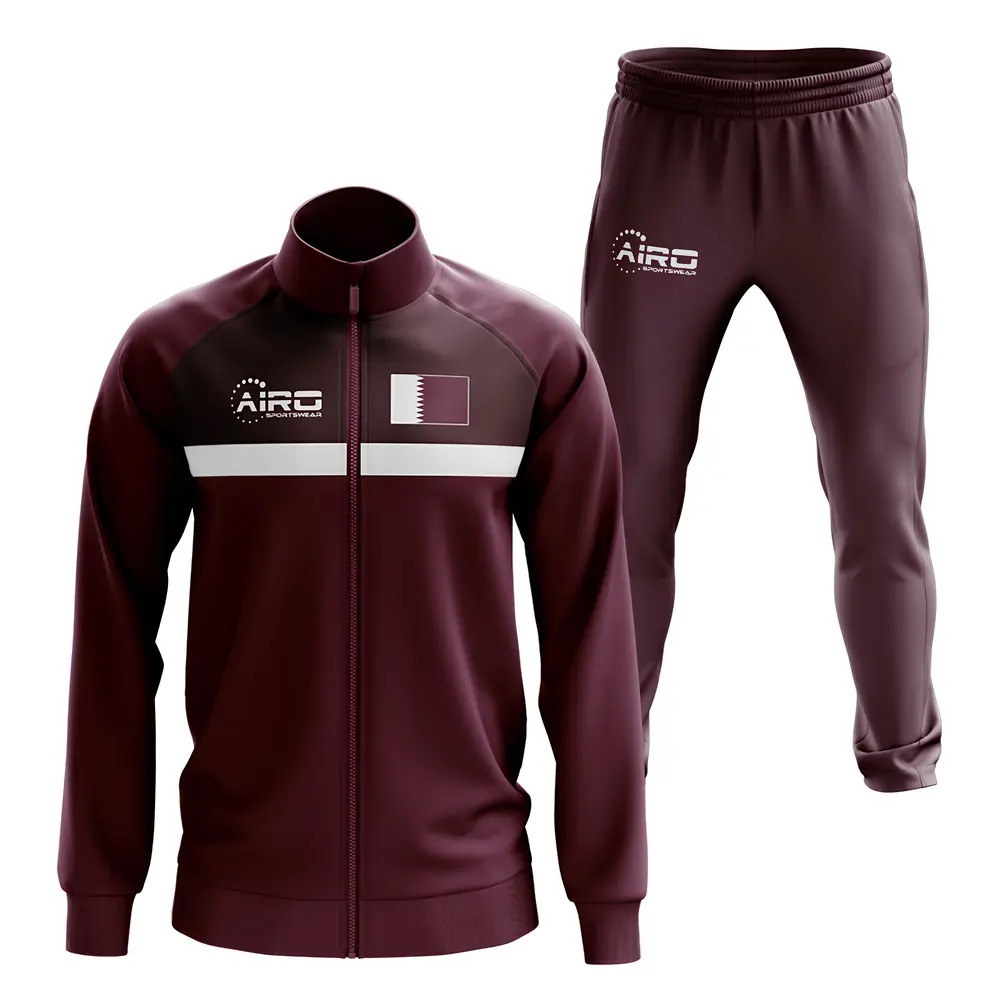 Qatar Concept Football Tracksuit (Maroon) Polyester Made By: Airo Sportswear Men's Maroon 5XL