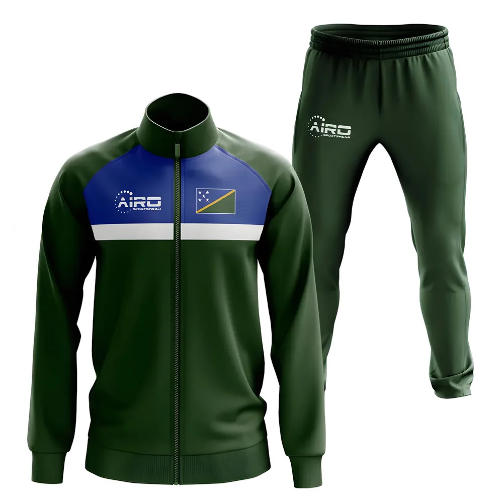 Solomon Islands Concept Football Tracksuit (Green) Polyester Made By: Airo Sportswear Men's Green Small