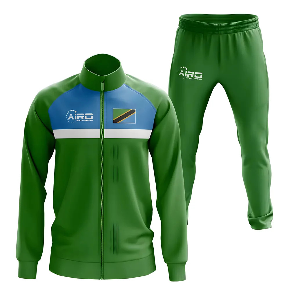 Tanzania Concept Football Tracksuit (Green) Polyester Made By: Airo Sportswear Men's Green 5XL