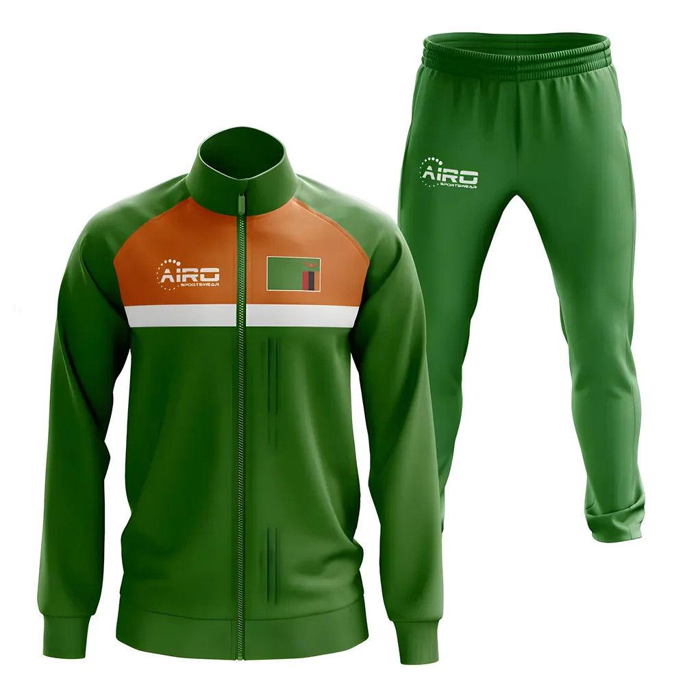 Zambia Concept Football Tracksuit (Green) Polyester Made By: Airo Sportswear Men's Green Xxl