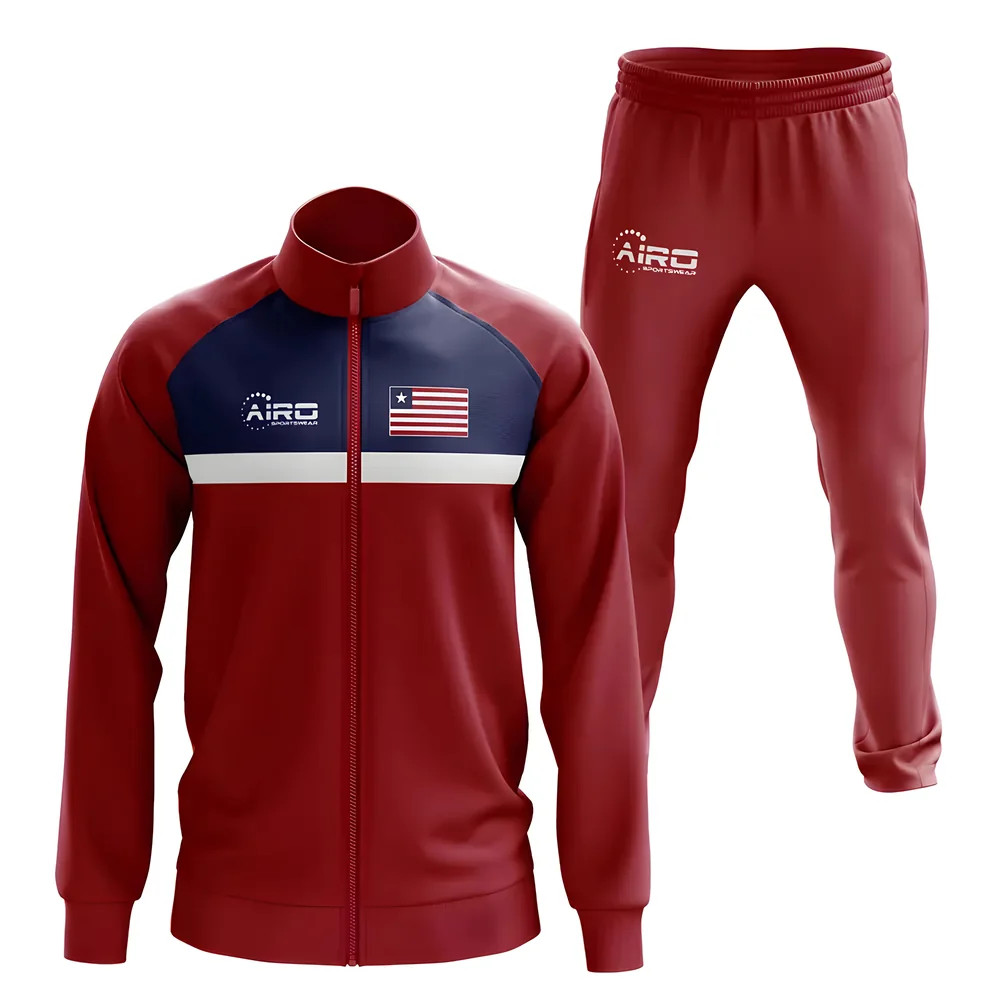 Liberia Concept Football Tracksuit (Red) Polyester Made By: Airo Sportswear Men's Red Small
