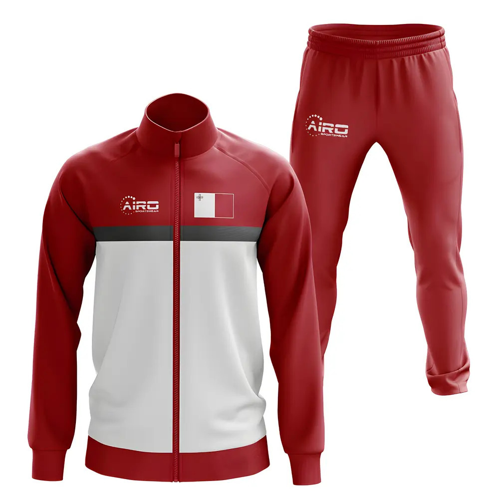 Malta Concept Football Tracksuit Red Maltatracksuit Uksoccershop