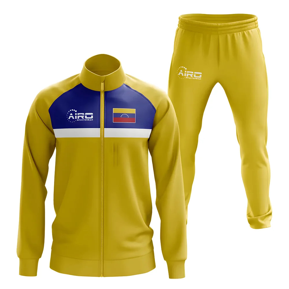 Venezuela Concept Football Tracksuit (Yellow) Polyester Made By: Airo Sportswear Men's Yellow 4XL